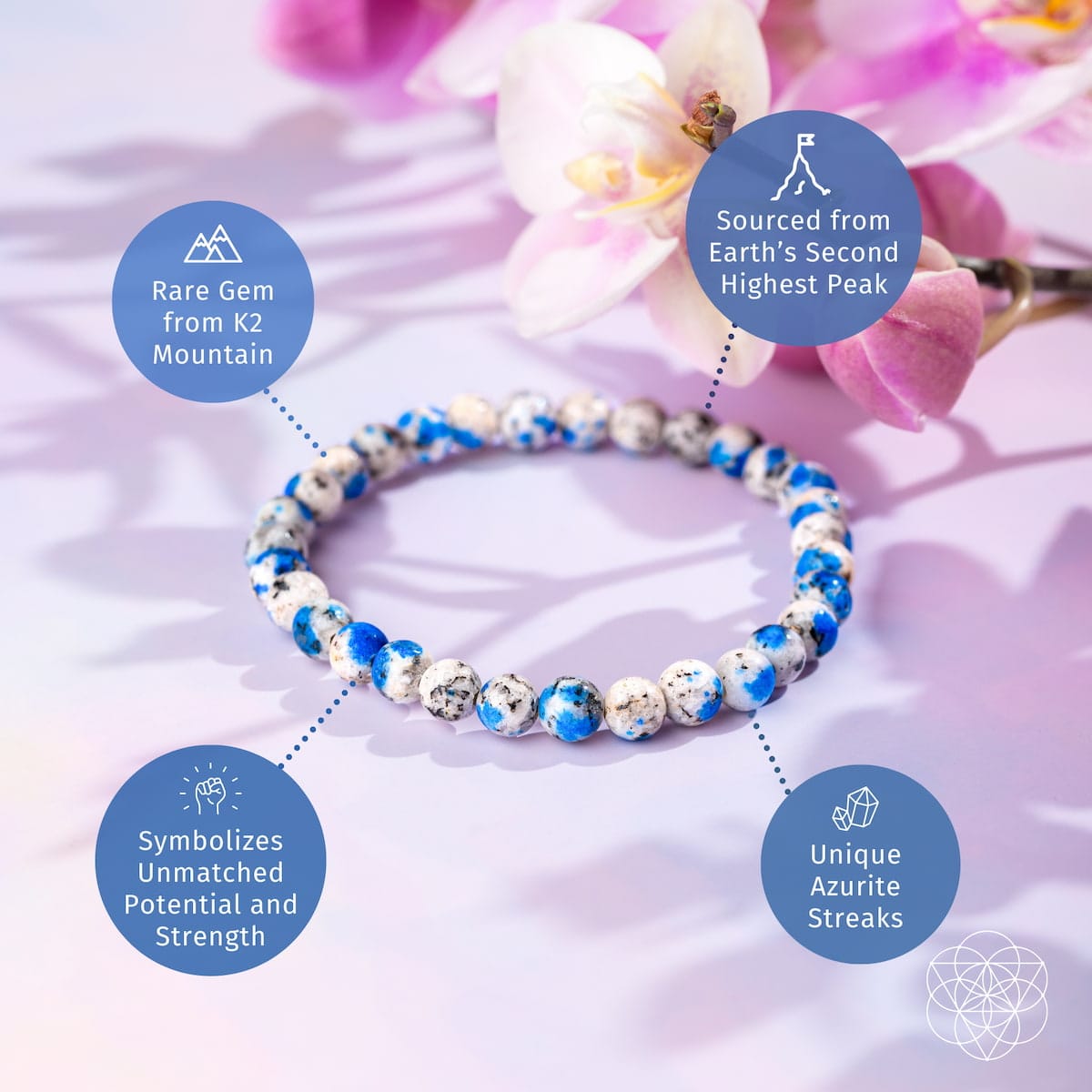 Rare K2 Stone Bracelet of Spiritual Adventure | 6mm - A-1 Thread Vault