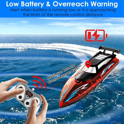 RC Boat with Colorful LED Light 10KM/H - A-1 Thread Vault