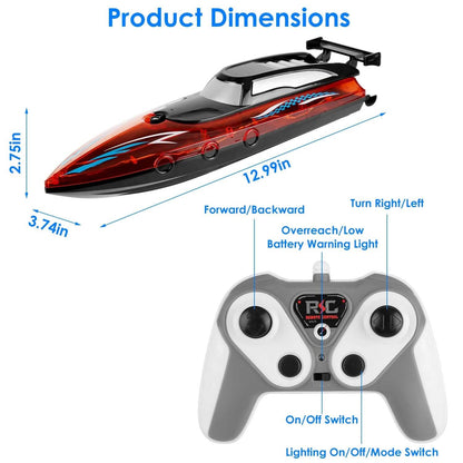 RC Boat with Colorful LED Light 10KM/H - A-1 Thread Vault