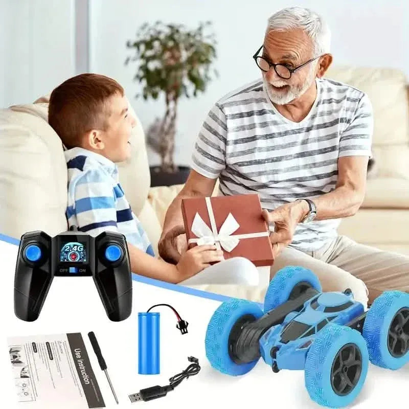 RC Remote Control Car – 4WD, 360° Flip Stunt, LED Lights, Ages 6+ - A-1 Thread Vault