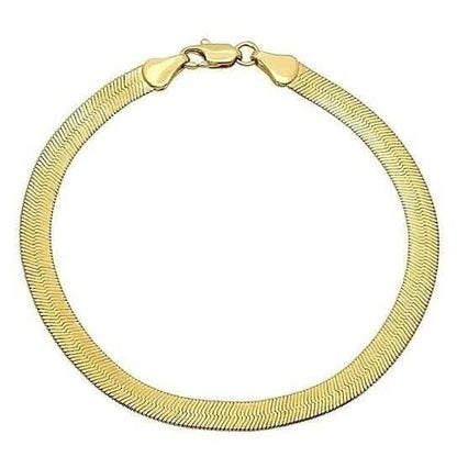 Real Gold Filled High Polish Finsh Magic/snake Chain Bracelet Flat Herringbone - A-1 Thread Vault