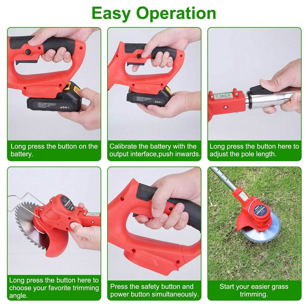 Rechargeable Electric Cordless Grass Trimmer with Alloy Saw Blade - A-1 Thread Vault