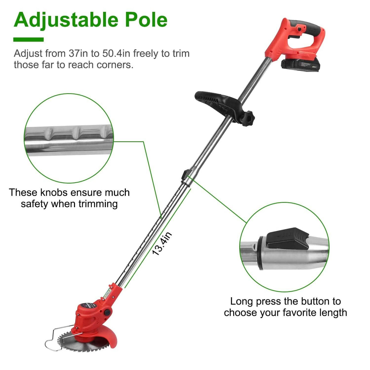 Rechargeable Electric Cordless Grass Trimmer with Alloy Saw Blade - A-1 Thread Vault