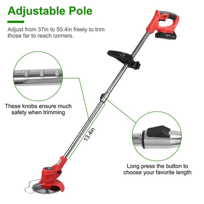 Rechargeable Electric Cordless Grass Trimmer with Alloy Saw Blade - A-1 Thread Vault