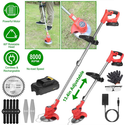 Rechargeable Electric Cordless Grass Trimmer with Alloy Saw Blade - A-1 Thread Vault