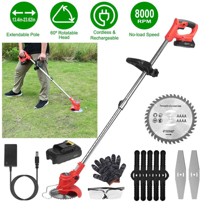 Rechargeable Electric Cordless Grass Trimmer with Alloy Saw Blade - A-1 Thread Vault
