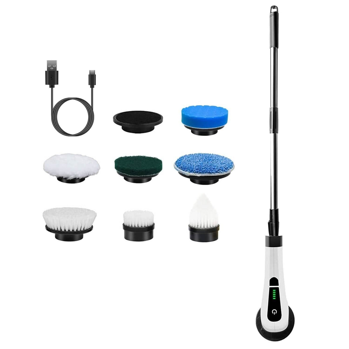 Rechargeable Electric Spin Scrubber 8 Brush Replaceable Heads 2 Speed - A-1 Thread Vault