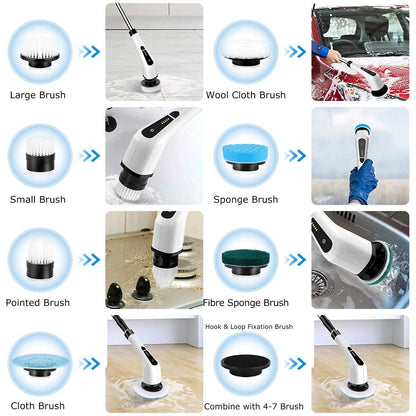 Rechargeable Electric Spin Scrubber 8 Brush Replaceable Heads 2 Speed - A-1 Thread Vault