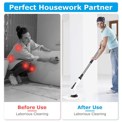 Rechargeable Electric Spin Scrubber 8 Brush Replaceable Heads 2 Speed - A-1 Thread Vault