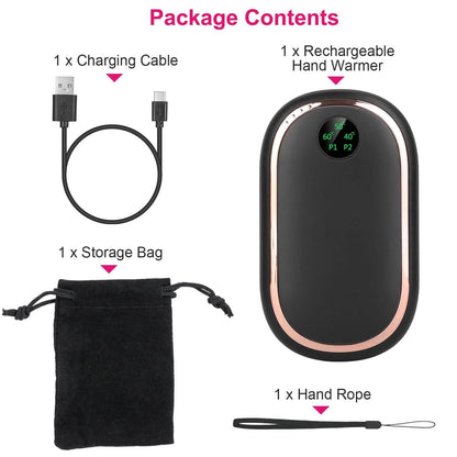 Rechargeable Hand Heater Pocket Warmer Power Bank with Digital Display - A-1 Thread Vault