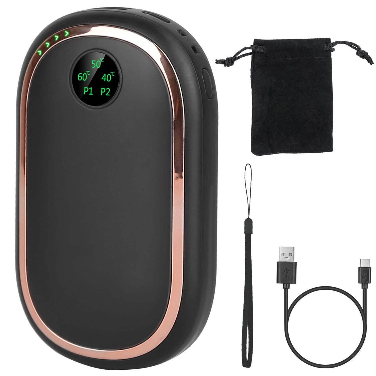 Rechargeable Hand Heater Pocket Warmer Power Bank with Digital Display - A-1 Thread Vault