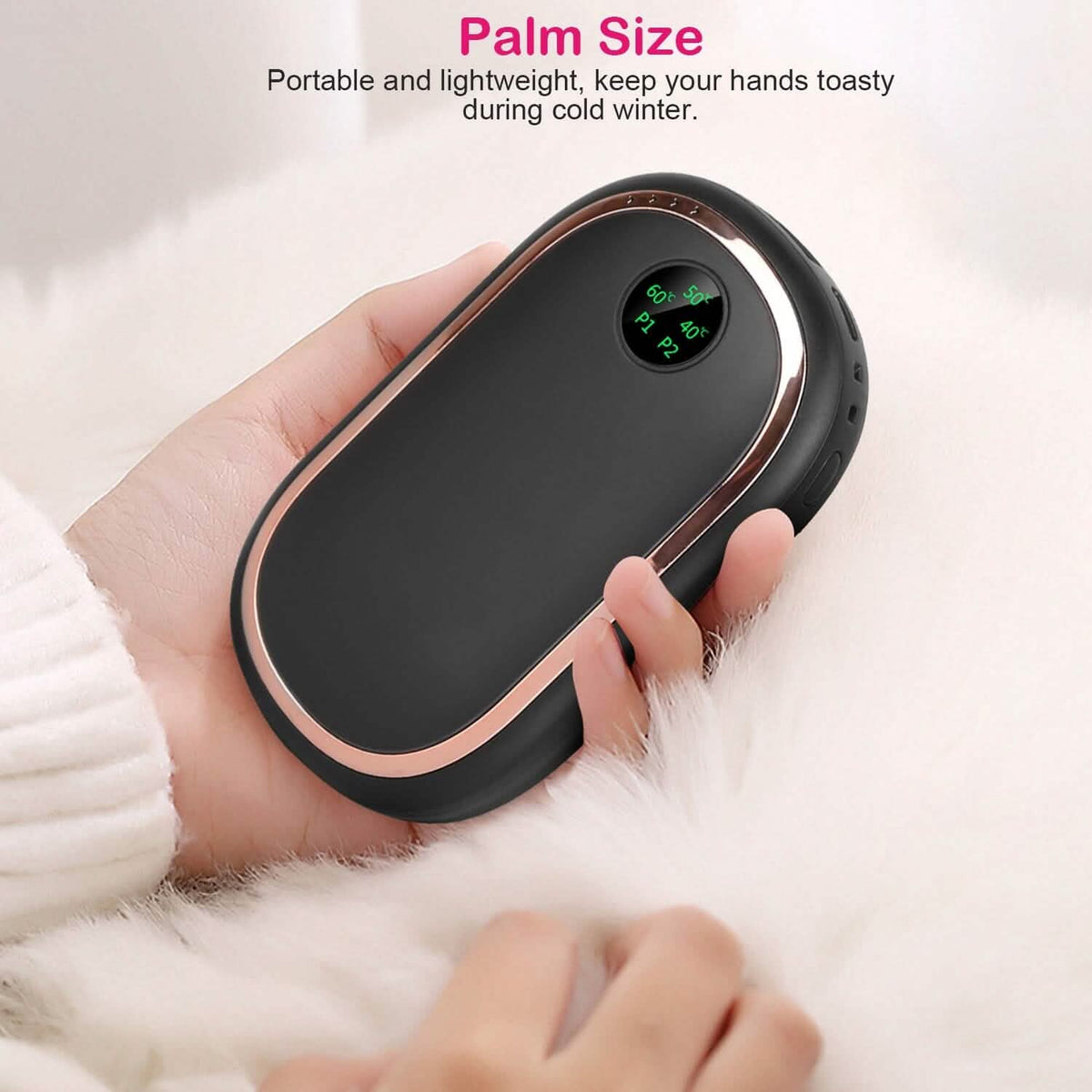 Rechargeable Hand Heater Pocket Warmer Power Bank with Digital Display - A-1 Thread Vault