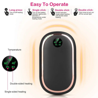 Rechargeable Hand Heater Pocket Warmer Power Bank with Digital Display - A-1 Thread Vault