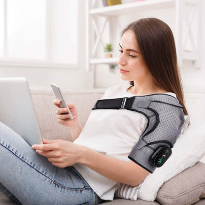 Rechargeable Heated Shoulder Wrap Massager Shoulder Brace Support with 3 Heating Levels - A-1 Thread Vault