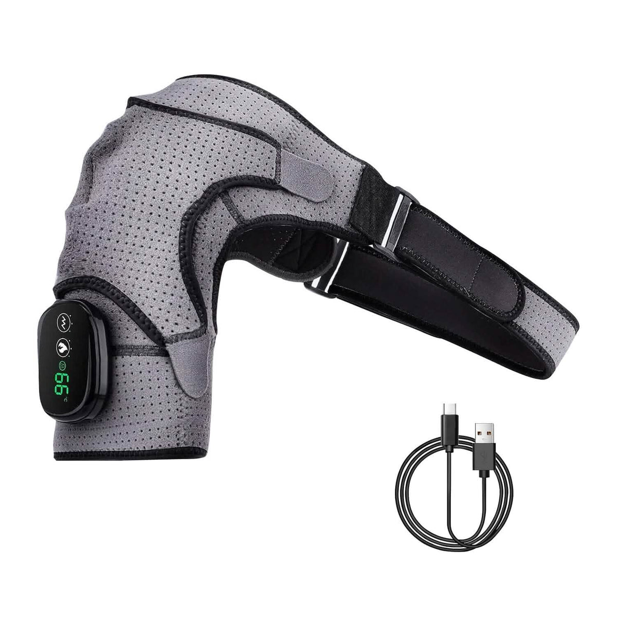 Rechargeable Heated Shoulder Wrap Massager Shoulder Brace Support with 3 Heating Levels - A-1 Thread Vault