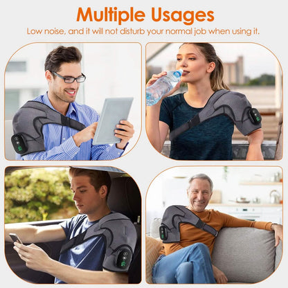 Rechargeable Heated Shoulder Wrap Massager Shoulder Brace Support with 3 Heating Levels - A-1 Thread Vault
