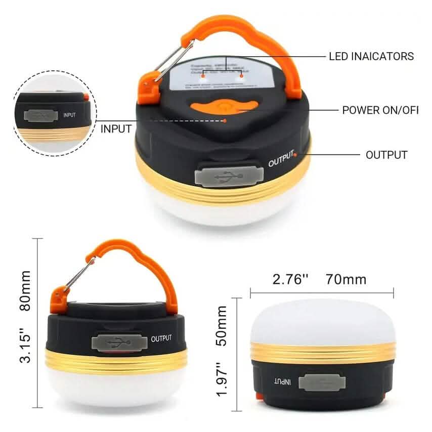 Rechargeable LED Camping Lantern with Magnet Base - A-1 Thread Vault
