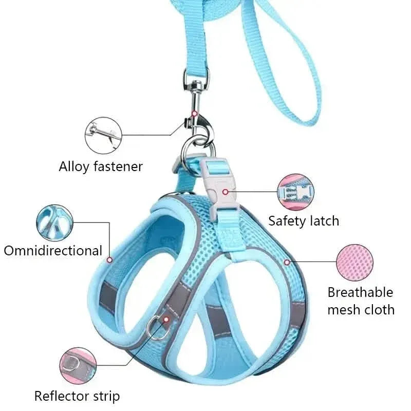 Reflective Dogs Harness with Leash Adjustable Harness Vest Breathable Collars - A-1 Thread Vault