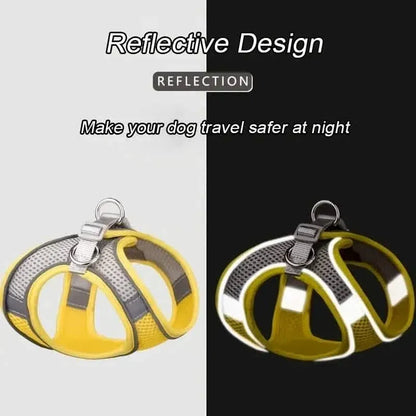 Reflective Dogs Harness with Leash Adjustable Harness Vest Breathable Collars - A-1 Thread Vault