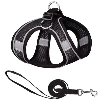Reflective Dogs Harness with Leash Adjustable Harness Vest Breathable Collars - A-1 Thread Vault