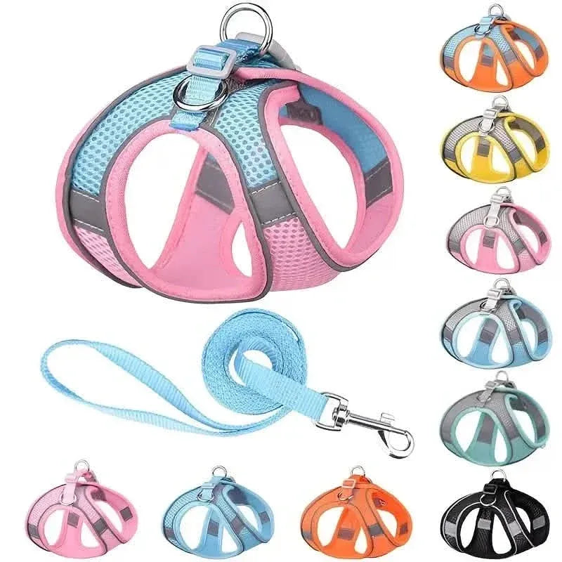 Reflective Dogs Harness with Leash Adjustable Harness Vest Breathable Collars - A-1 Thread Vault