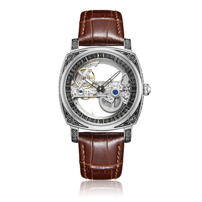 Relief-embossed Vintage Luminous Self-winding Mechanical Watch - A-1 Thread Vault