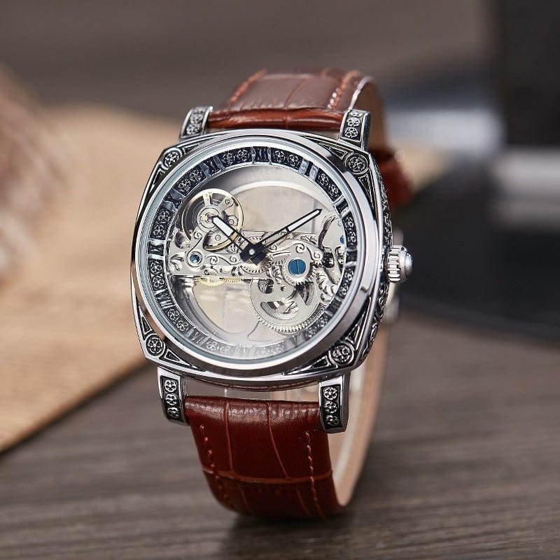 Relief-embossed Vintage Luminous Self-winding Mechanical Watch - A-1 Thread Vault