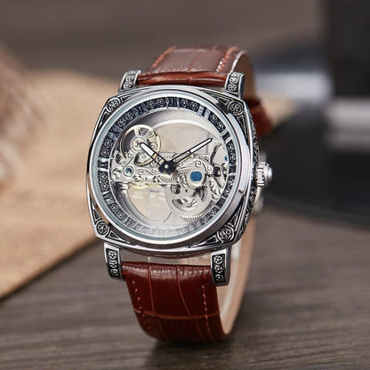 Relief-embossed Vintage Luminous Self-winding Mechanical Watch - A-1 Thread Vault