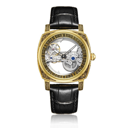 Relief-embossed Vintage Luminous Self-winding Mechanical Watch - A-1 Thread Vault