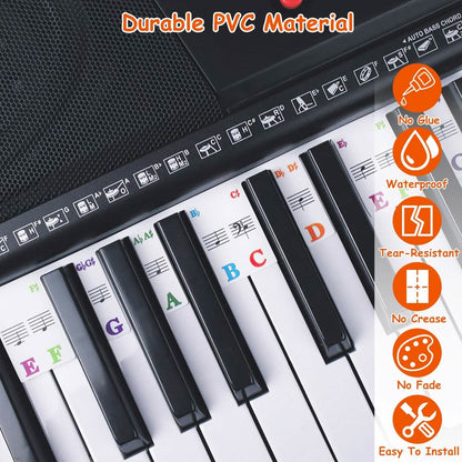 Removable PVC Piano Keyboard Stickers - A-1 Thread Vault