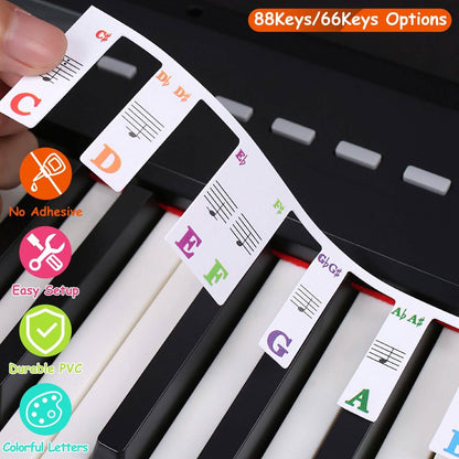 Removable PVC Piano Keyboard Stickers - A-1 Thread Vault