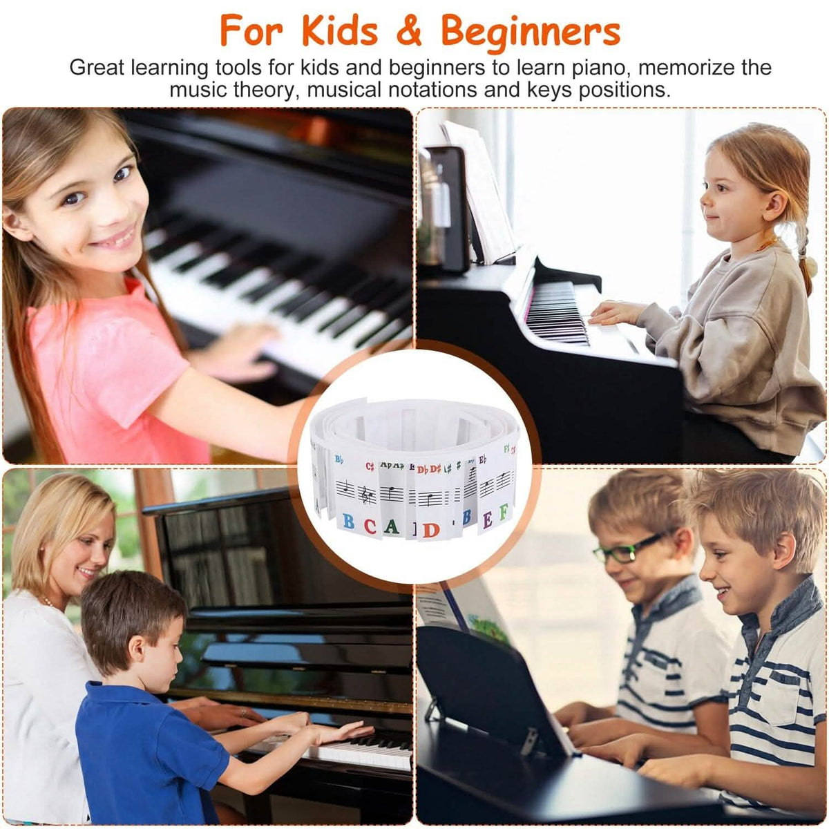 Removable PVC Piano Keyboard Stickers - A-1 Thread Vault