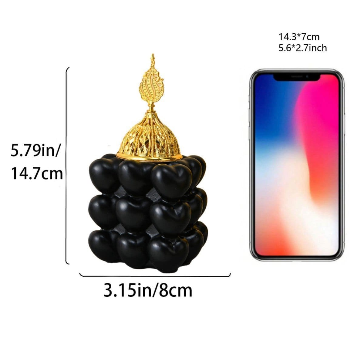 Resin Decorative Heart-Shaped Cube Incense Burner (MAC401) - A-1 Thread Vault