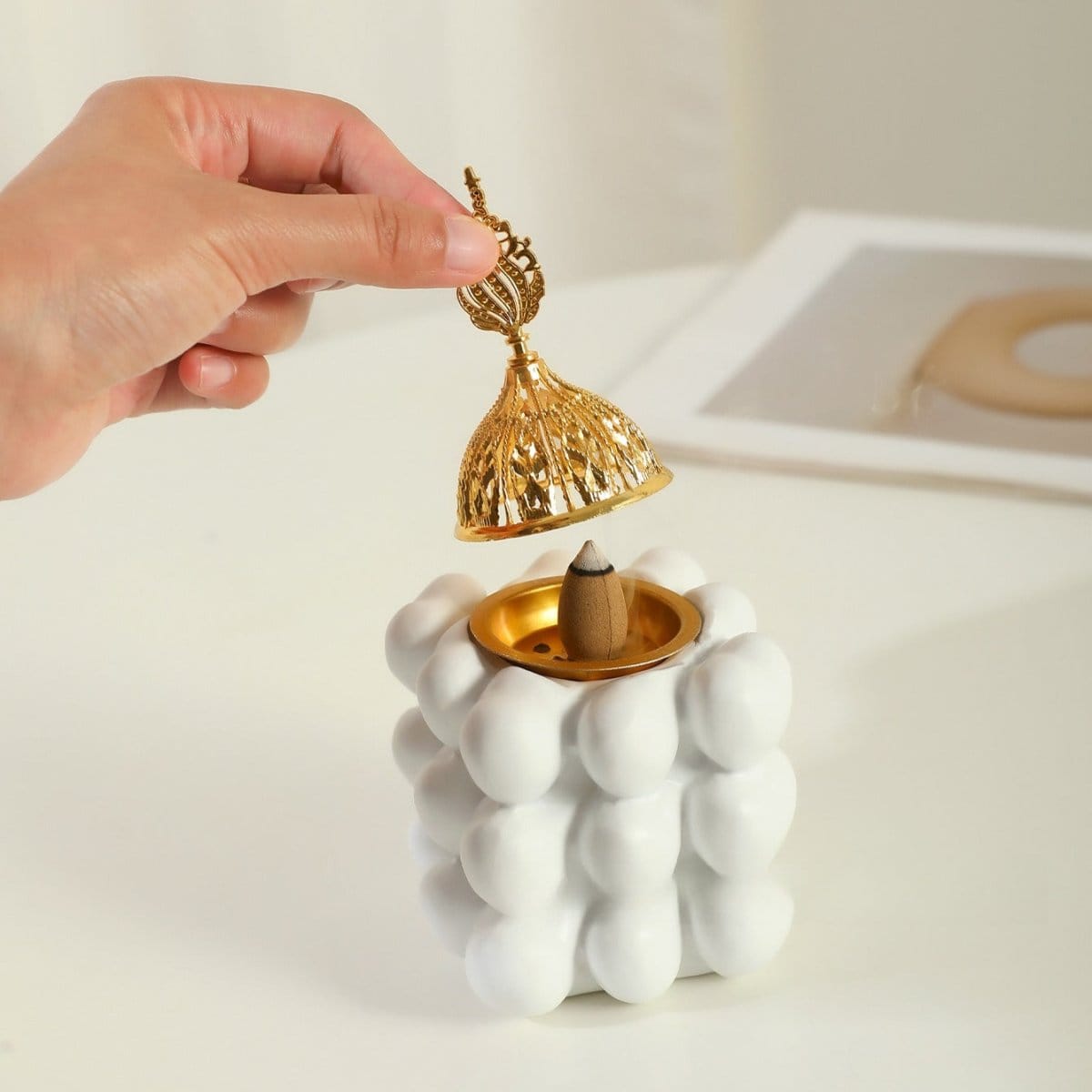 Resin Decorative Heart-Shaped Cube Incense Burner (MAC401) - A-1 Thread Vault