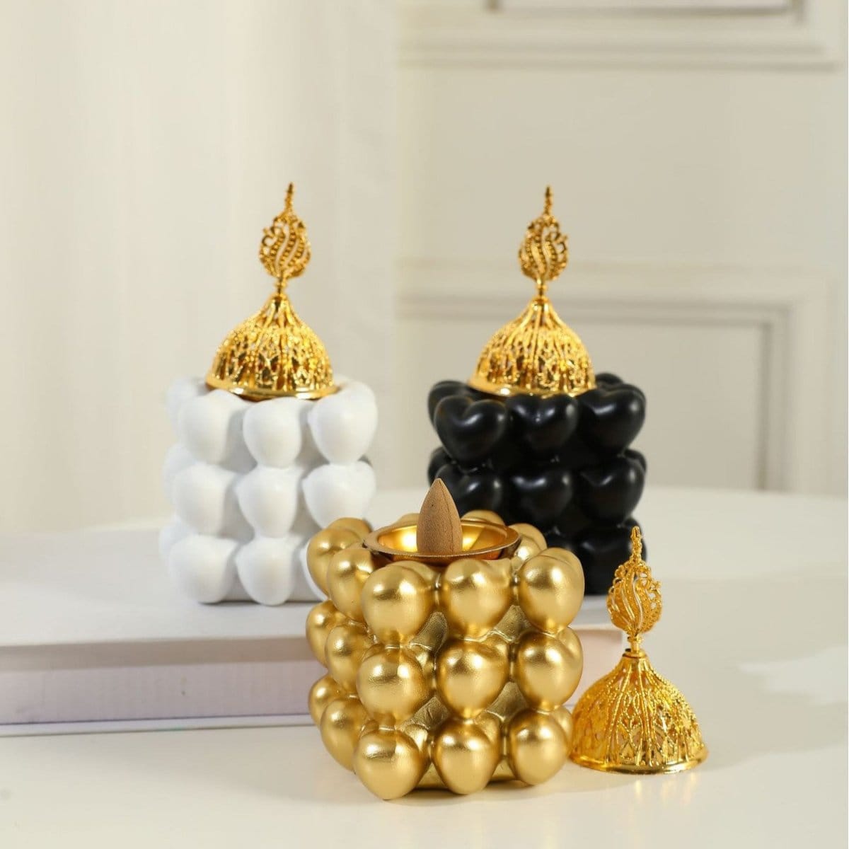 Resin Decorative Heart-Shaped Cube Incense Burner (MAC401) - A-1 Thread Vault