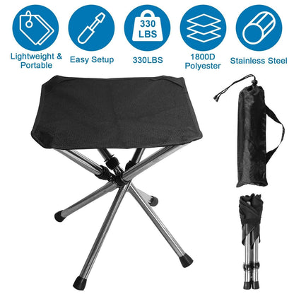 Retractable Portable Folding Chair Easy Set Up Backpacking Stool - A-1 Thread Vault