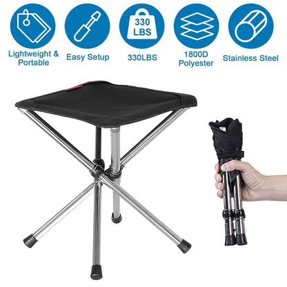 Retractable Portable Folding Chair Easy Set Up Backpacking Stool - A-1 Thread Vault