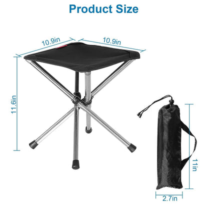 Retractable Portable Folding Chair Easy Set Up Backpacking Stool - A-1 Thread Vault