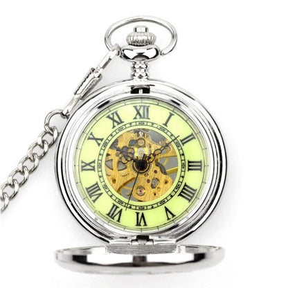 Retro Hollow Mechanical Flip-Open Pocket Watch - A-1 Thread Vault