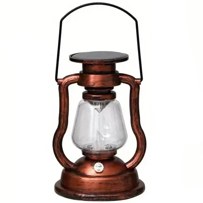 Retro Kerosene Lamp LED Horse Lantern Outdoor Waterproof Portable Rechargeable Solar Powered Flame Light - A-1 Thread Vault