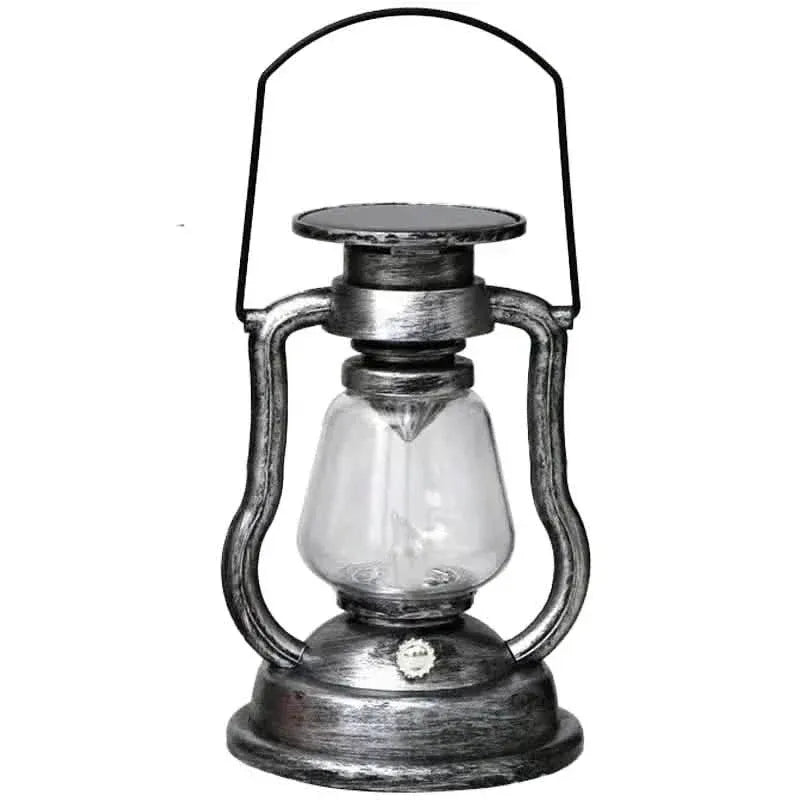 Retro Kerosene Lamp LED Horse Lantern Outdoor Waterproof Portable Rechargeable Solar Powered Flame Light - A-1 Thread Vault