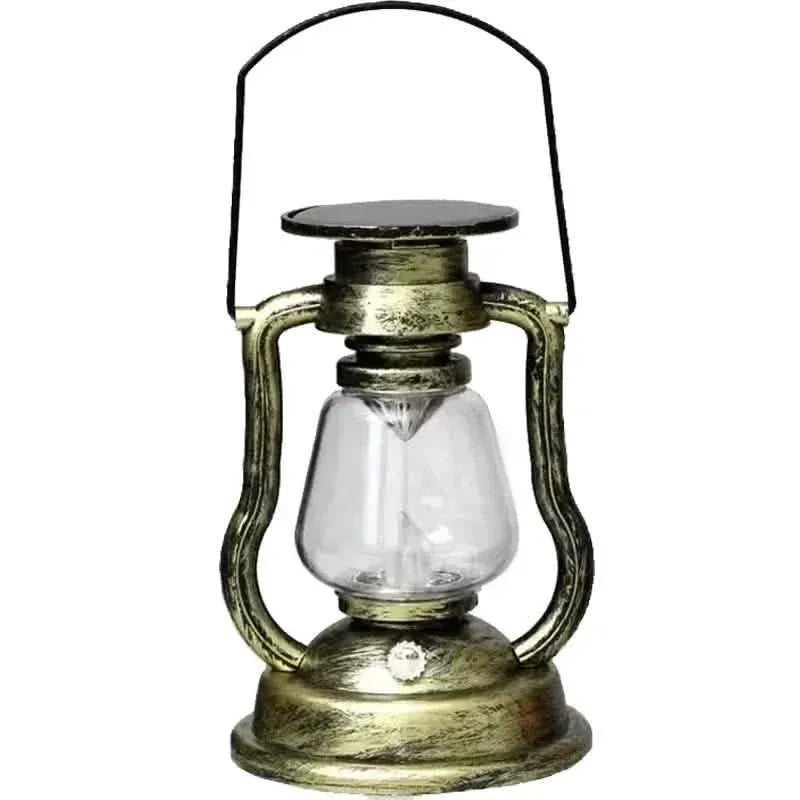 Retro Kerosene Lamp LED Horse Lantern Outdoor Waterproof Portable Rechargeable Solar Powered Flame Light - A-1 Thread Vault