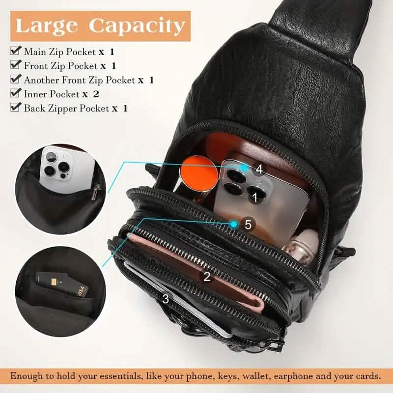 Retro PU Leather Crossbody Bag - A-1 Thread Vault