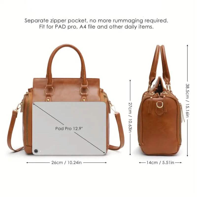 Retro PU Leather Handbag with Multi Card Slot - A-1 Thread Vault