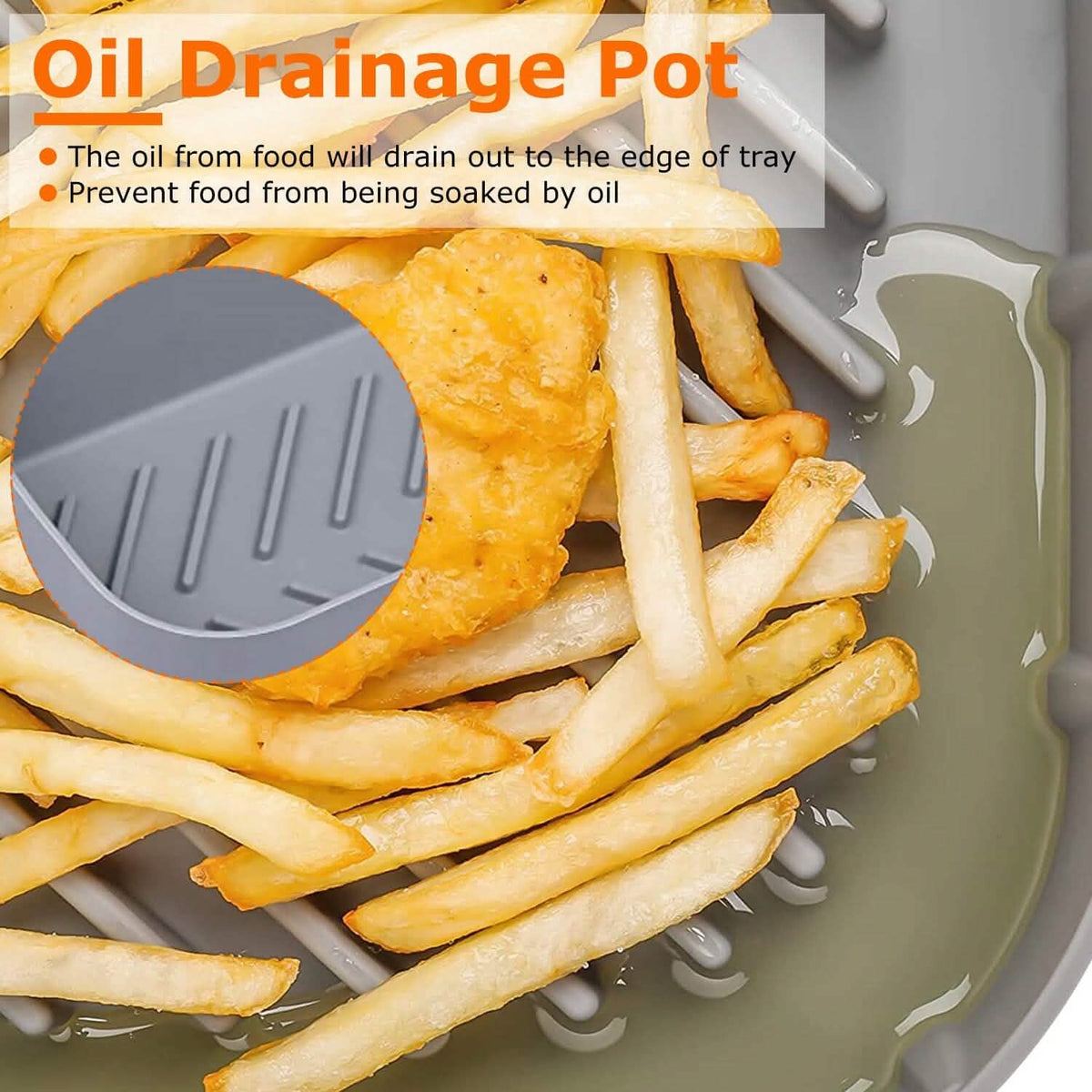 Reusable Air Fryer Silicone Pot Rectangle Replacement of Parchment Liners 6-8 Quart - A-1 Thread Vault