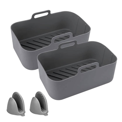 Reusable Air Fryer Silicone Pot Rectangle Replacement of Parchment Liners 6-8 Quart - A-1 Thread Vault
