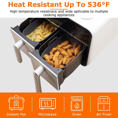 Reusable Air Fryer Silicone Pot Rectangle Replacement of Parchment Liners 6-8 Quart - A-1 Thread Vault