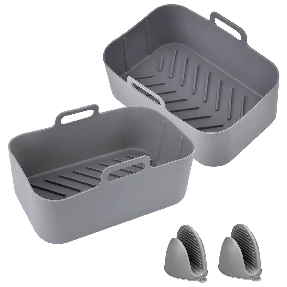 Reusable Air Fryer Silicone Pot Rectangle Replacement of Parchment Liners 6-8 Quart - A-1 Thread Vault
