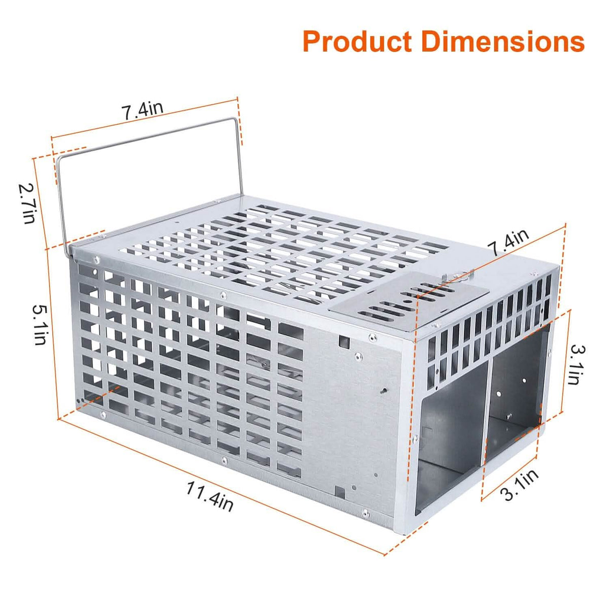 Reusable Metal Rat Cage Catch Release Continuous Capture - A-1 Thread Vault