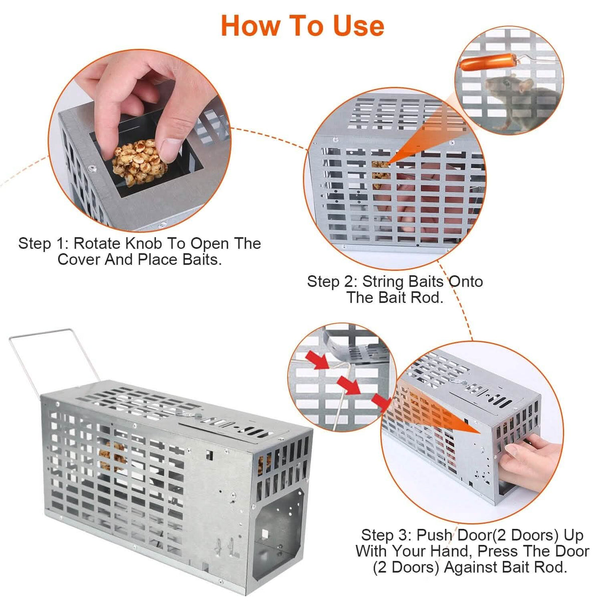 Reusable Metal Rat Cage Catch Release Continuous Capture - A-1 Thread Vault